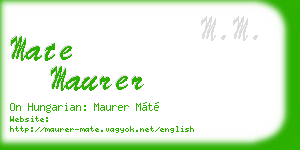 mate maurer business card