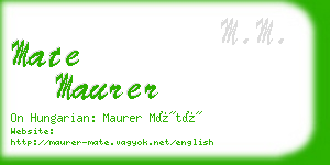 mate maurer business card